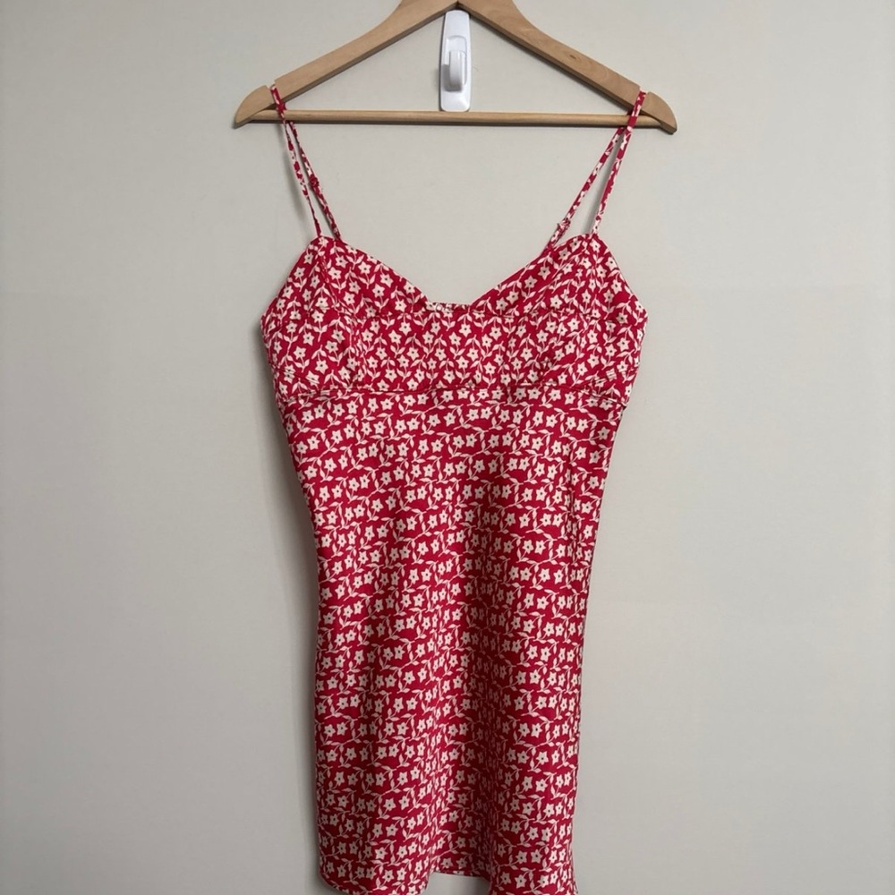 Intimately Free People Red White Floral Nighty Short Nightgown M Medium